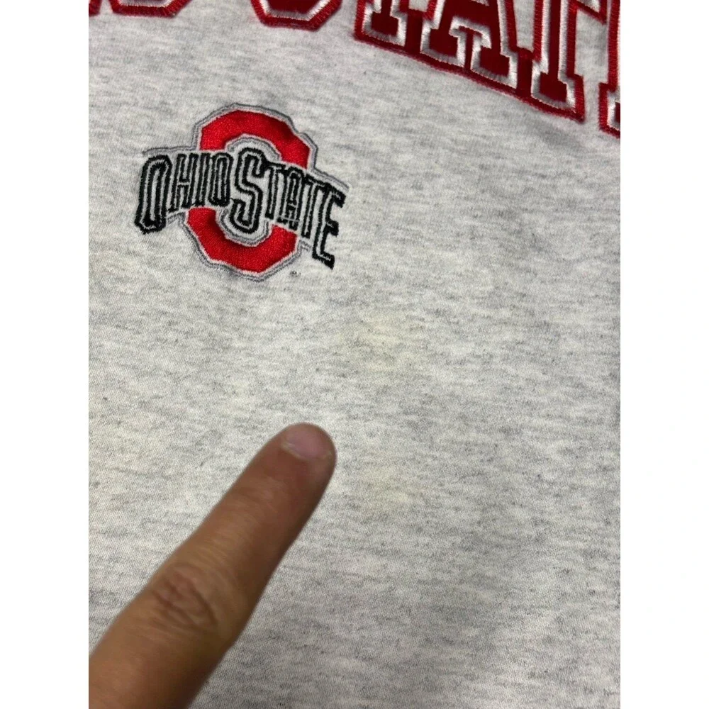 Vintage Ohio State Mens 2XL Red Crewneck Pullover Embroidered USA Sports Club